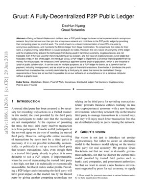 Kifuniko cha Waraka PDF - Gruut: Mfumo wa Kumbukumbu ya Umma ya P2P Isiyo na Kituo Kimoja kwa Sarafu Rasmi